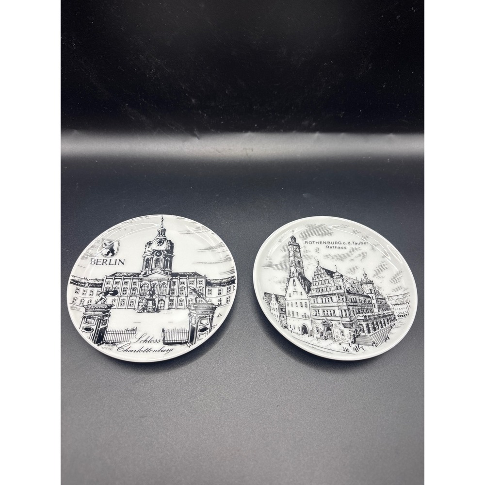 VTG Germany Souvenir Mini Plates Berlin Schloss Charlottenburg Rothenburg Set